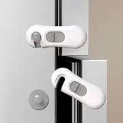 Gautio 5-Pack Child Safety Fridge Locks for Kid & Pet, Baby Proof Refrigerator Lock with 3M Adhesive, Toddler Freezer Lock for Cabinet, Drawer, Oven, RV Refrigerator, Closet, Doors, No Tools Needed & Easy Installation
