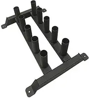 HCE Olympic Bars Vertical Stand - 10 Holes Standing Barbell Rack Storage for Weightlifting Bars - Heavy Duty Solid Base Holder, Thick Stainless Tube Pipes - Space Saving Gym Equipment Organiser