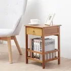 Antique Beside Table Sturdy Bamboo Sofa Side Table Indoor Plant Display Table