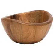 Set Of 4 Acacia Wood Serving Bowls Contemporary Design For Salads And Snacks