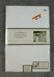 Cream 52x52 Square McKenna Microfiber Tablecloth Spill Proof Stain Release NEW