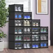 18Pcs Shoe Box Storage Organizer Stackable Sneaker Case Container Transparent XL