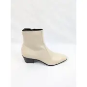 Saint Laurent Paris Vassili 60 Vitello Piuma Boots in Real Beige BNWB 45