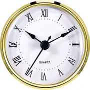 round Clock Insert 3-1/8 Inch (80 Mm) Quartz Movement Roman Numeral Gold Trim (G