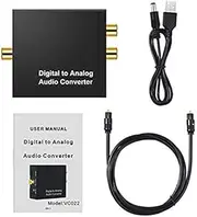 Mellisso Portable 3.5mm Jack Coaxial Optical Fiber Digital to Analog Audio AUX L/R Converter Digital Audio Decoder Amplifier