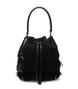RAE FRINGE MINI BUCKET BAG in BLACK for Women