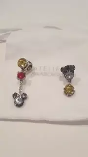 Atelier Swarovski Disney Mickey Mouse Pierced Earrings #5459869 NIB