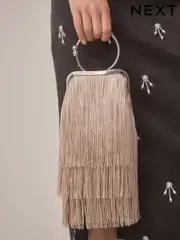 Nude/Pink Tassel Ring Bag (AV0681) | $35
