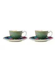 [Maxwell & Williams] Teas & C's Silk Road Demi Cup and Saucer Set 85ml 2pc Gift Boxed in Aqua