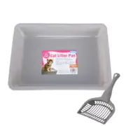 2PC Durable Cat Litter Scoop & Tray Easy to Use Litter Tray Box Pans Kitty