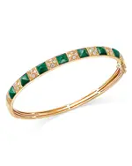 Bloomingdale's Fine Collection Malachite & Diamond Bangle Bracelet in 14K Yellow Gold