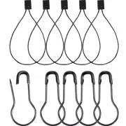 500 Pieces Hang Tag String Black 500 Pieces Black Pins 6.6 Inch Nylon String ...