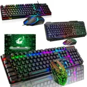 Gaming Keyboard And Mouse LED Light Backlit Mechanical Feel For Computer Desktop