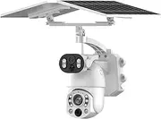 4K 4G Solar Camera WiFi Dual Screen Security PTZ Surveillance 50X Optical Zoom Outdoor Motion Detection Night Vision CCTV IP Cam(4G 10MP Camera)