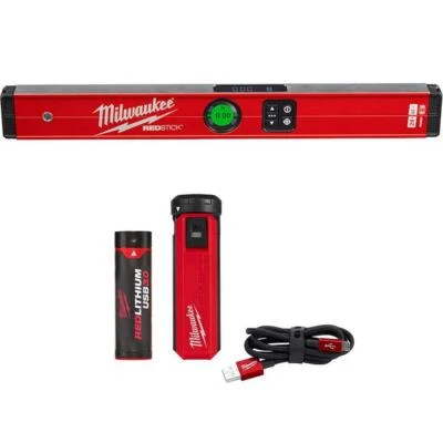 Milwaukee 24" REDSTICK Digital Box Level w/ Pin-Point Measurement w/ Power Kit