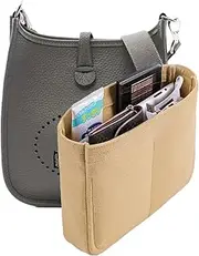 D.DUO Bag Organizer Insert, Tote Purse Insert, Pocket Wallet Divider for Hermes Evelyne 16/29/33 (L(11.8×3.1×8.7), Beige)