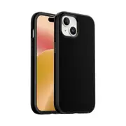 iPhone 15 Shockproof Case Cover with Wireless Charging Support - Easy Grip, Slip-Proof, Screen & Camera Lens Guard - Black