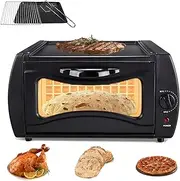 Electric Tandoor Oven, 2100w Electric Pizza Oven Oven, 15l Countertop Tandoor Oven Pizza Maker with Disk & Clamp, 122°f-752°f Temperature Control, for Tandoori Chicken, Naan