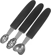 FUNOMOCYA Ice Scoop Set of 3 Stainless Steel Professional Ice Spoon Watermelon Scooper