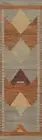 Geometric Kilim Handwoven Narrow Runner Rug Modern Style 2x8 Reversible Carpet