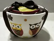 Pier 1 Owl Bowl Set Of 3 Nesting NEW Ceramic