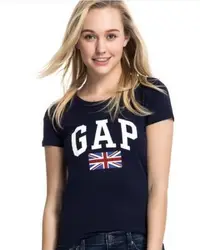 在飛比找Yahoo!奇摩拍賣優惠-GAP 短袖 t恤 上衣 現貨 英國國旗 LOGO 標誌 深