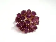 Round Cluster Sterling 18 kt Gold Vermeil Cocktail Ring with Faceted Amethyst