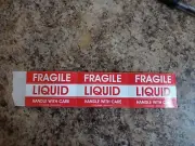 Liquid Handle With Care Shipping Label - 3 pack