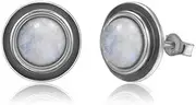 [Generic] Natural Moonstone Stud for Women Girls Jewelry Earrings Wedding Anniversary Holiday Birthday Gift