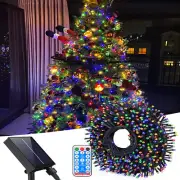 50m 500LED Solar Christmas Lights Fairy String Outdoor Dimmable Multicolor Party