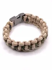 Survival Cord Bracelet Gun Metal Gray Buckle