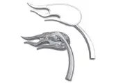Fireball Mirror Set with Billet Curved Stems Chrome fits Harley Davidson
