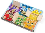 Melissa & Doug 3785 Wooden Latches Board (Developmental Toy, Sturdy Wooden Construction, Helps Develop Fine Motor Skills, 39.37 cm H x 29.21 cm W x 3.175 cm L), True Red