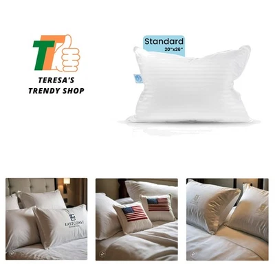 Balanced Dream 50/50 Goose Feather Down Standard Pillow 20x26 Inch Medium Sup...