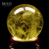 在飛比找Yahoo!奇摩拍賣優惠-【熱賣下殺】IKXO巴西黃水晶球擺件天然原石打磨玄關居家客廳