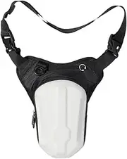 SQUDYO Motorcycle Leg Bag Drop Leg Pouch with Cable Access for Men Women Thigh Bag for Outdoor Activities, White