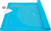 Extra Large and Thick Non-Stick Silicone Baking Pastry Mat with Dough Scraper, Non-Slip Fondant Rolling Mat(71x51cm, Blue)