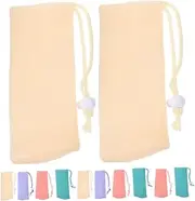 AUTSUPPL 16pcs Soap Bags Bar Soap Holder Mesh Soap Bag for Shampoo Portable Pouches Hanging Design Pe Material for Bathroom Kitchen