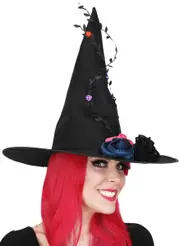 Elegant Black Vintage Witch Costume Hat