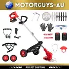 Cordless Grass Trimmer Lawn Grass Brush Cutter Blade Whipper Snipper Tool +Wheel