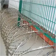 Razor Wire Barbed Wire Razor Ribbon Barbed Wire, Anti-Climbing Spiral Barbed Wire Coils, Outdoor Garden Helical Wire for Both Commercial Residential Use