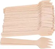 Alipis 100 Mini Forks Wooden Salad Forks for Appetizers Fruit and Desserts for Parties Catering