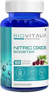 BIOVITALIA Nitric Oxide Capsule L-Arginine For Men & Women, Dietary Supplement, Promote Energy & Immunity, Support Muscle Growth - 60 Vegan Capsules