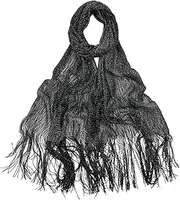 [Generic] Bright Silk Sunscreen Shawl Gold Silver Shiny Scarves for Women Lace Tassel Party Evening(4)