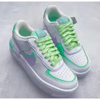 在飛比找蝦皮購物優惠-Nike Air Force 1 Shadow 白綠紫 馬卡