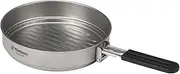 1100ml Titanium Fry Pan Light Grill Frying Pan with Folding Handle for Outdoor Cooking Camping Hiking Backpacking