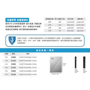 WD 威騰 4TB/5TB Type-C介面 2.5吋 外接硬碟 行動硬碟 隨身硬碟 My Passport Ultra