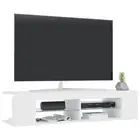 Tv Cabinet With Led Lights White 135X39x30 Cm Wood TV Stands & Entertainment Uni