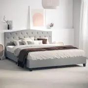 Sonata Queen Grey Curved Bed Frame
