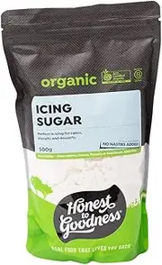 Honest to Goodness Organic Icing Sugar, 500g: Elevate Your Baking with Pure Sweetness and Natural Goodness. Perfect for Cake Decoration, Free from additives.